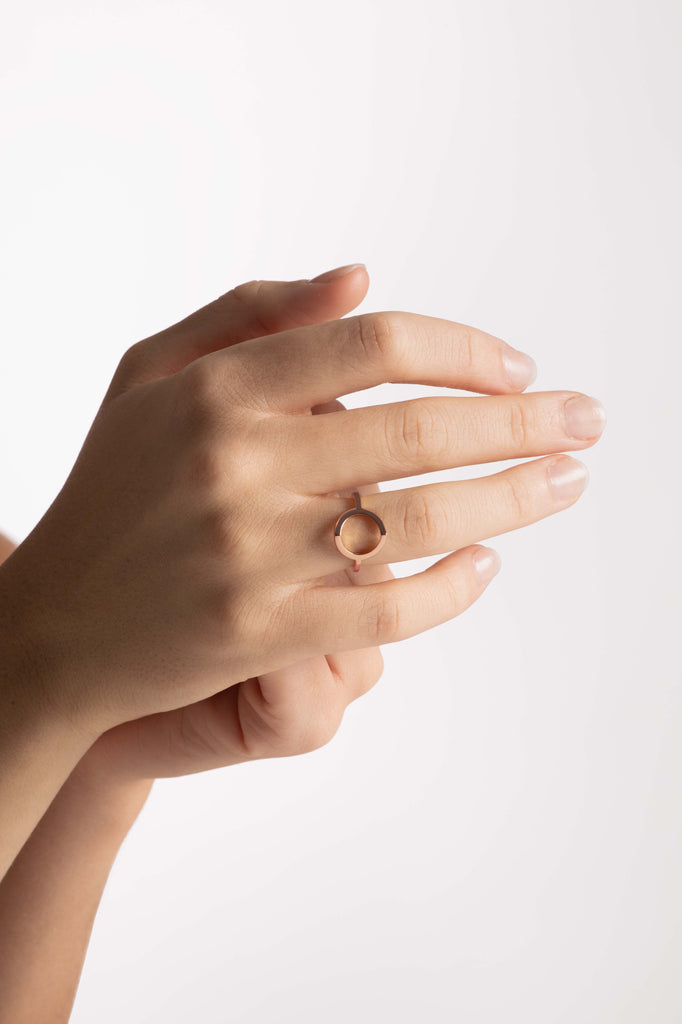 LE SECRET Bague or rose 18k - Maison Mouche bijoux classiques pas classiques